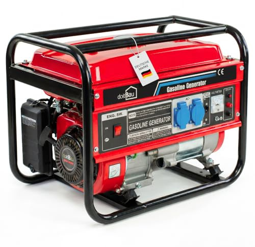 Stromgenerator mit Benzin | Stromerzeuger Notstromaggregat leise | 5 Steckdosen 3x 230V / 1x 400V / 1x 12 V | 7 PS (6 kW Anschlussleistung((2 Steckdosen (3000W BS3500)))