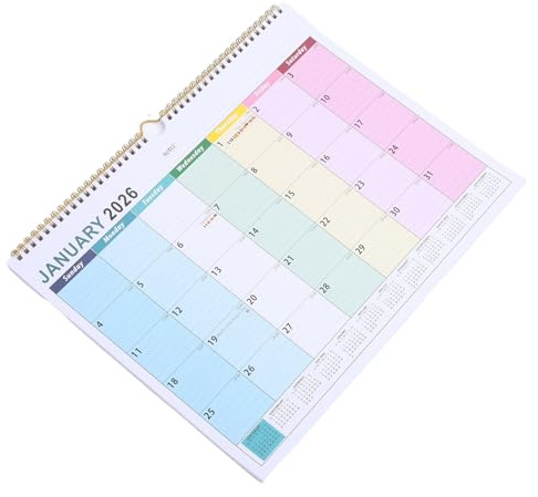 Hemobllo Calendrier Mural Mois avec Vacances Internationales Planificateur Mensuel Suspendu Vertical pour Organisation Bureau et Famille Format Académique Pratique