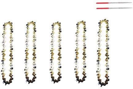 NnYuaUil Scie électrique 4 pouces, 28 nœuds, 14 lames, chaîne de tronçonneuse, lame de bûcheronnage, accessoires for la coupe du bois