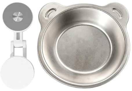 Wall Mounted Dog Bowl Adjustable Stainless Steel Elevated Feeder | Cat Water Dish for Daily Indoor Outdoor Home House Travel Feeding Puppy Kitten Senior