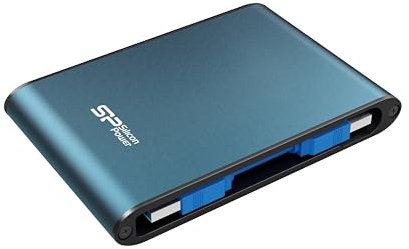 Silicon Power SP Power SP010TBPHDA80S3B Externe Festplatte 1TB (6,4 cm (2,5 Zoll), USB 3.0) blau, Mehrfarbig