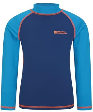 Mountain Warehouse Neoprenanzug Kinder - Langarm-Neoprenanzug mit UV-Schutz Rash Guard, Schwimmanzug für Jungen und Mädchen Blau Kinder 116 EU (5-6 Jahre)