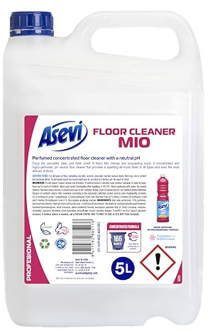 Asevi Fregasuelos Perfumado Duradero Mio - Friegasuelos Concentrado con Aroma Floral - Limpiasuelos con pH Neutro para Todo Tipo de Suelos, Incluso Superficies Delicadas - Envase de 5 Litros