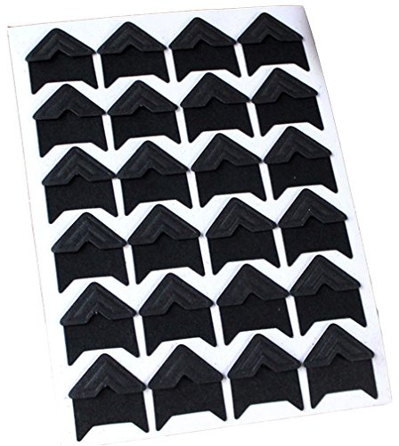 Bodhi2000 - Lot de 120 Autocollants (5 feuilles) auto-adhésifs pour coins, scrapbooking et albums photos, Papier, Noir , Taille unique