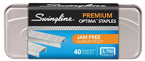Swingline Staples, Optima, Premium, 1/4 Length, Jam Free, 210/Strip, 3750/Box, 1 Box (35556), Pack of 8