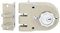 Amig - Cerradura de Sobreponer de Izquierda con palanca de Cierre, Lengüeta y Tirador para Puertas de Madera Mod. 1396-60 mm - Pestillo con Cilindro Interior y Exterior - Acero Beige