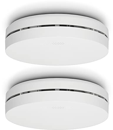 Alecto SA300 Duo - Kompakter Design-Rauchmelder mit 10-Jahres-Batterie - Feuermelder 2er-Pack - Weiß