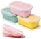 JUVEL Contenedor de Almacenamiento de Alimentos de Silicona Plegable 3 Unidades de Silicona Bolsas de Almacenamiento de Alimentos Congelador Horno Microondas y Lavaplatos uso Seguro (551ML)
