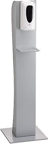 Desinfektions Standtower/Ständer inkl. Desinfektionsspender mit Sensortechnik, kontaktlose Desinfektion in Silber