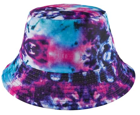 Eigso Blau Tie Dye Eimer Hut für Frauen Männer Mode Batik Fischer Hut für Frau Mann