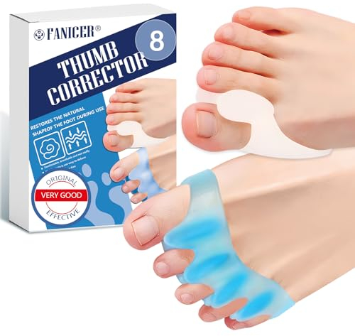 gelpretty Silikon Zehenspreizer, 4 Paar Hallux Valgus Zehenspreizer, Zehentrenner für alle Zehen, zur Linderung gegen Hallux Valgus, für Damen und Herren