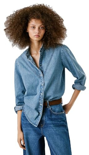 Pepe Jeans Chemisier en Jean pour Femme, Bleu (Denim-3V3), XS, Bleu (Denim-3v3), XS
