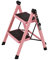 VDLLQYN, Tritthocker Home 2-Stufen-Leiter, verdickte Aluminiumlegierung, zusammenklappbar, for Küche, Balkon, Metall, Trittleiter, Hocker/Schwarz ，Trittschemel(Pink)