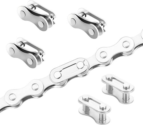 Qrity 5 Paar Fahrrad Kettenglied, Singlespeed Fahrradkette, Stahl Fahrradkettenglied, Fahrrad Missing Link für Road Mountain Bike Rennrad