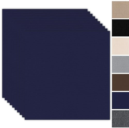 Bcuuozeeing Mattplattor, självhäftande, 50 x 50 cm, set om 10 stycken, 2,5 m², med skyddande undersida, slitstark matta/golvbeläggning för lägenhet, kontor, kommersiella lokaler och sovrum, mörkblå