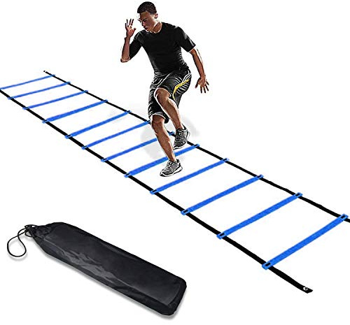 KIKILIVE Agility Leiter koordinationsleitern für fußball koordinationsleiter Fussball Leiter 6m Sport Leiter kordinisations Leiter Fussball Trainingsleiter Fußball Übungen mit Tasche