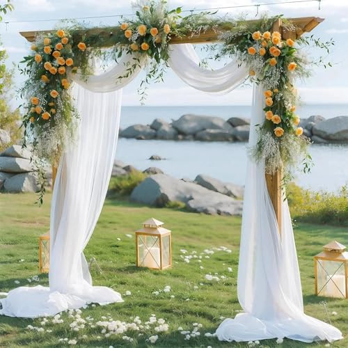 Tüllstoff 160cm×10m Cremeweiß – Weicher Organza Dekostoff für Hochzeit, Vorhang, Hochzeitsbogen, Tischdeko, Party, Basteln, Festdeko, DIY Stoff Transparent für Schleier & Dekoideen
