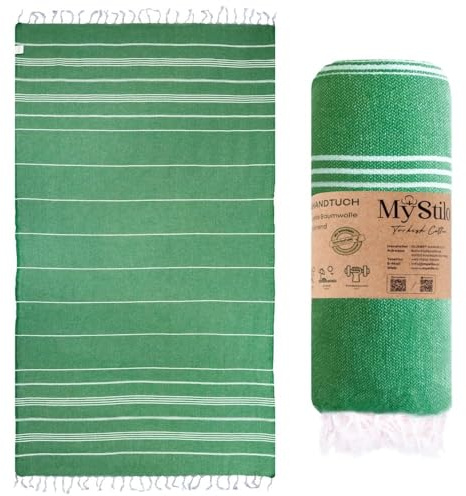 MyStilo® XXL Saunahandtuch Hamamtuch - Großes, Weiches Badetuch 100x200cm, Schnelltrocknend - Premium Strandtuch, Beach Towel, Handtuch für Männer, Frauen, Yoga und Fitness (Benetton)