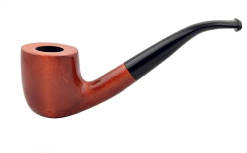 Mr. Brog Tobakspipa modell N44 Latakia – handgjord visselpipa av päronträ, klassisk design, utan filter med metallkylare, lätt och balanserad, högkvalitativt utförande (pecan)