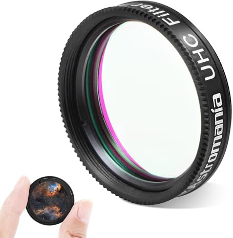 Astromania Telescope Filter, UHC Filter 1.25 Inch to Improve Image Contrast Reduces Light Pollution, Telescope Accessories Nebula Filter for Superb Views of Orion, Swan and Other Extended Nebulae