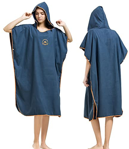 Serviette à capuche - Compact et léger - Taille unique, Navy-blue