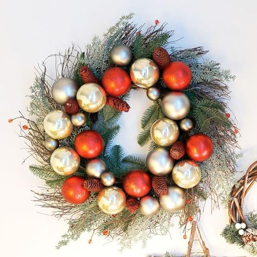 New Home Weihnachts-Türkranz mit Kugeln 60cm Dekokranz Weihnachtsdeko Wanddeko Türdeko