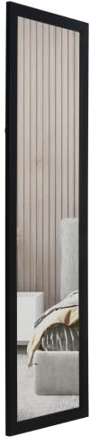 Home Selections Wooden Full Length Wall Mounted Mirror - Black - 35x110cm