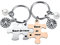 PiercingJak 2PCS Porte-clés Amitié BFF Puzzle Séparable Personnalisé Sœur de Cœur Pâquerette Keychain Trousseau Pendentif Couple Amoureux Acier Inoxydable Cadeau Anniversaire Noël Femme #1
