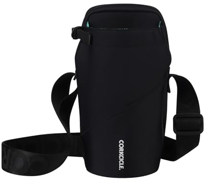 Corkcicle Crossbody Water Bottle Sling Bag - Adjustable Strap - Padded Interior Pocket - Fits 16 oz to 40 oz Tumblers - Summer Drinkware Gift - Black