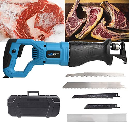Sega per Macellaio Professionale, Segaossa Elettrico Sega a Gattuccio Impugnatura Antiscivolo Ammortizzante, 900W/1300W Portatile Sega Ossa, Corsa alternata: 30mm(Color:Blue,Size:900W)