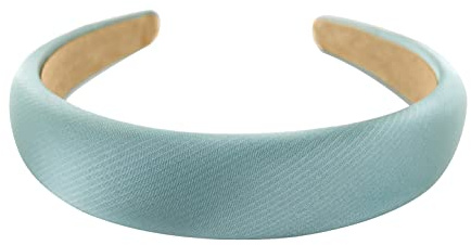 axy Haarreif mit Stoff gepolstertes Metallicfarbe - Damen Haarreifen in Metallic-Optik Stirnband Haarschmuck HRK2B (Hellblau)
