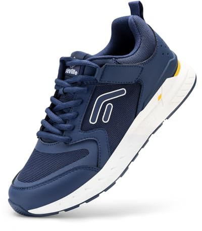 FitVille Scarpe Uomo Sneakers Extra Larghe Scarpe da Corsa per Piedi Sensibili con Strappo Regolabile 40 EU X-Larga Blu