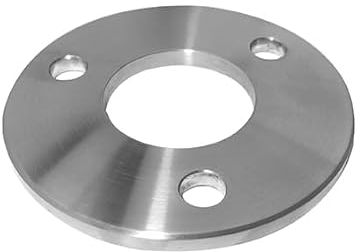 Sellon24® Piastra di base in acciaio inox, flangia naturale, Ø 42,4 mm, piastra 100 mm, flangia a a pavimento, non levigata per saldatura, ringhiera, ancoraggio, balcone, fissaggio a pavimento, 100 x