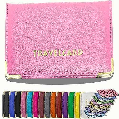 HITHIKA - New Leather Oyster Travel Card Bus Pass Holder Wallet Rail Card Cover CASE (Baby Pink)