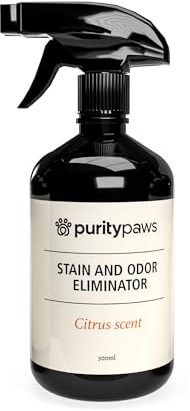 Purity Paws Pet Stain & Odour Remover – Fast-Acting Enzyme Cleaner for Dog & Cat Urine, Feces & Vomit – Pet Safe Odor Eliminator for Carpet, Upholstery, Car, Bedding, Tiles – Puppy Essentials – 500ml