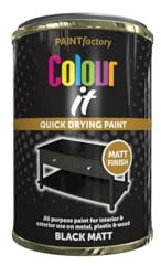 PEBBLE HUG Black Matt Tin Paint, DIY Projects, Quick-Drying Formula, Ideal For Wood, Metal, Glass, Home Renovations, Interior And Exterior Use, Easy to Apply, 300ml, (1 Pcs)