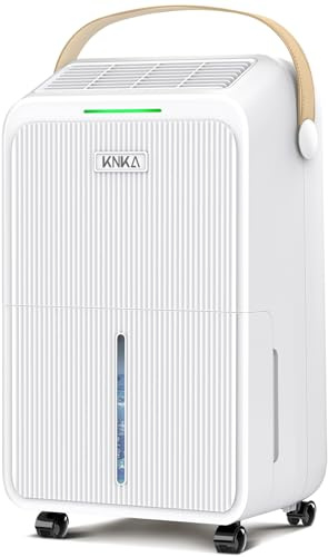 KNKA 2500 Sq.Ft Dehumidifier for Basement with Drain Hose Max 34 Pints, Dehumidifiers for Home, Bedroom, Bathroom, Large Room, Three Modes, Intelligent Humidity Control, Dry Clothes, 24HR Timer
