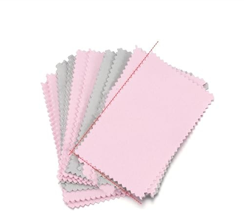 YXINAER Chiffons de Nettoyage pour Bijoux Chiffon de Polissage for Argent, Chiffon de Nettoyage, Chiffon d'essuyage Doux for Outil de Bijoux en Argent et Or(6x10cm 50Pcs)