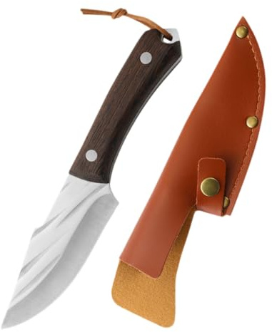 Cabilock Cuchillo Carnicero Ergonómico con Protector Cuchillo para Cortar Carne y Verduras de Funda Incluida para Camping y Uso Profesional