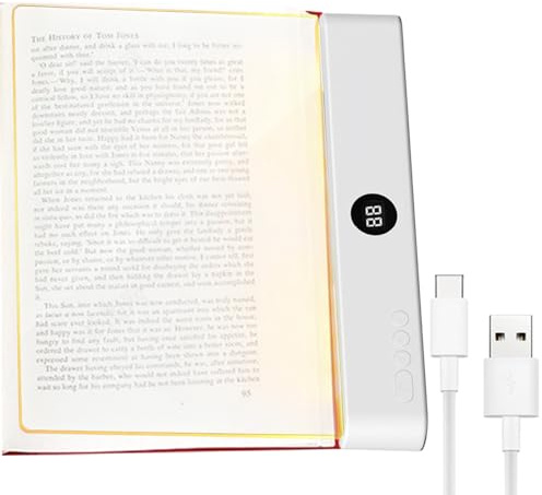 Lampada Libro Piatta Luce Piatta A LED 18.5x15.3x2.2cm Lampada Da Lettura Clip Led A Pannello Pagina Dei Libri Led3 Modalità Di Luminosità Regolabile Per Protezione Occhi Per Lettura ALetto, Casa