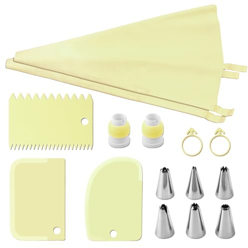 Suministros para decoración de pasteles, juego de mangas pasteleras y boquillas,15 puntas para glaseado y tuberías - Kit de tuberías de glaseado para decoración de pasteles para creaciones culinarias