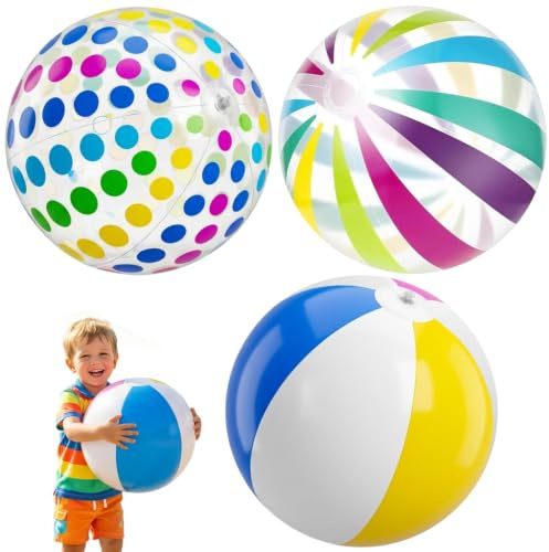 3 pelotas de agua inflables de 40 cm, inflables coloridas, pelotas de playa, pelotas de agua, pelotas hinchables, pelotas de playa de verano, bolas de natación, playa, piscina, bolas de agua para