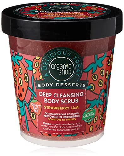 Organic Shop Body Desserts Strawberry Jam Deep Cleansing Body Scrub, 450 ml