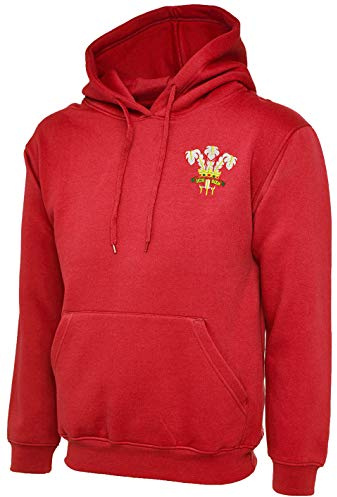 Ranks Wales Retro Embroidered Red Hoodie (L (46/48))