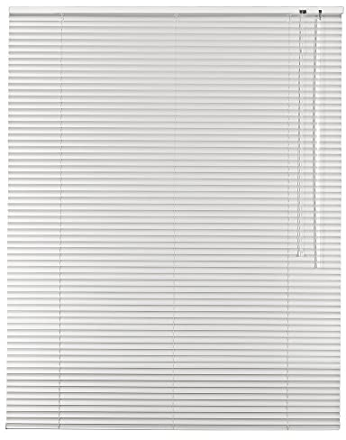 Alu Jalousie Aluminium Jalousette in Farbe Weiß - Breite 40 bis 240 cm - Höhe 130/175 / 220 cm - Tür Fenster Rollo Jalousette Aluminium Fensterjalousie Lamellen Metall (40 x 130 cm)