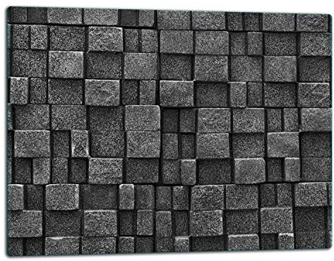 TMK - Tabla para cortar de cristal (52 x 40 cm, protección contra salpicaduras, placa de vidrio universal), color negro