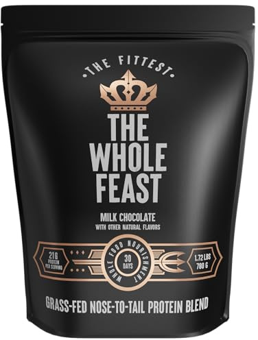 The Fittest Whole Feast Beef Protein Powder – Milk Chocolate, 21g Protein