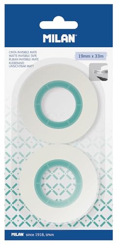 MILAN Packung mit 2 matten unsichtbaren Klebebändern, 19 mm x 33 m