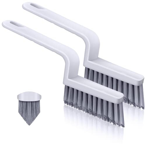 Lumkew Fugenreinigungsbürste V-Form, steife Fugenreinigungsbürsten für Fliesenböden, Hand-Fugenschrubbbürsten-Set für Dusche, Bad, Küche, Haushalt, 2 Stück