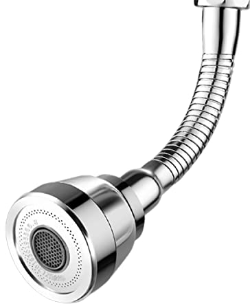 JINYOMFLY 3 Modi Wasserhahn Aufsatz Verlängerung, 360° Drehbarer Multifunktionaler Verlängerungshahn, Wasserhahn Luftsprudler Silber, Faucet Extender mit Adapter für Bad und Küche (Silber)